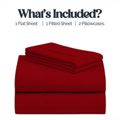 4-Piece Bamboo-Blend Bed Sheet Set – Buttery Soft 60% Microfiber 40% Bamboo Luxury Bedding with Deep Pocket Fitted Sheet, Wrinkle & Stain Resistant, Twin, Full, Queen, King & California King