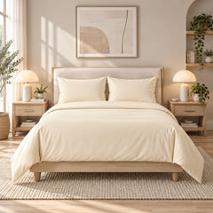 4-Piece Bamboo-Blend Bed Sheet Set – Buttery Soft 60% Microfiber 40% Bamboo Luxury Bedding with Deep Pocket Fitted Sheet, Wrinkle & Stain Resistant, Twin, Full, Queen, King & California King