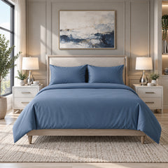 4-Piece Bamboo-Blend Bed Sheet Set – Buttery Soft 60% Microfiber 40% Bamboo Luxury Bedding with Deep Pocket Fitted Sheet, Wrinkle & Stain Resistant, Twin, Full, Queen, King & California King