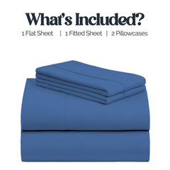 4-Piece Bamboo-Blend Bed Sheet Set – Buttery Soft 60% Microfiber 40% Bamboo Luxury Bedding with Deep Pocket Fitted Sheet, Wrinkle & Stain Resistant, Twin, Full, Queen, King & California King
