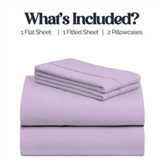 4-Piece Bamboo-Blend Bed Sheet Set – Buttery Soft 60% Microfiber 40% Bamboo Luxury Bedding with Deep Pocket Fitted Sheet, Wrinkle & Stain Resistant, Twin, Full, Queen, King & California King