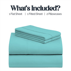 4-Piece Bamboo-Blend Bed Sheet Set – Buttery Soft 60% Microfiber 40% Bamboo Luxury Bedding with Deep Pocket Fitted Sheet, Wrinkle & Stain Resistant, Twin, Full, Queen, King & California King