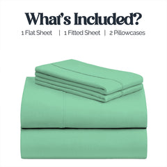 4-Piece Bamboo-Blend Bed Sheet Set – Buttery Soft 60% Microfiber 40% Bamboo Luxury Bedding with Deep Pocket Fitted Sheet, Wrinkle & Stain Resistant, Twin, Full, Queen, King & California King