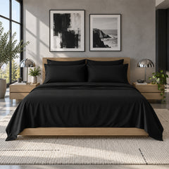 6-Piece 1600 Series Bed Sheet Set – Super Soft 90 GSM Microfiber Polyester Bedding, Lightweight Easy-Care Decorative Sheets for Primary & Guest Bedroom
