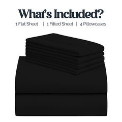 6-Piece 1600 Series Bed Sheet Set – Super Soft 90 GSM Microfiber Polyester Bedding, Lightweight Easy-Care Decorative Sheets for Primary & Guest Bedroom