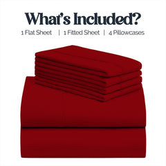 6-Piece 1600 Series Bed Sheet Set – Super Soft 90 GSM Microfiber Polyester Bedding, Lightweight Easy-Care Decorative Sheets for Primary & Guest Bedroom