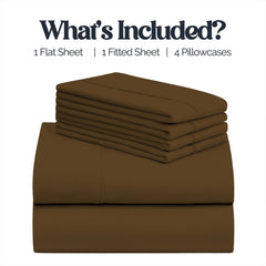 6-Piece 1600 Series Bed Sheet Set – Super Soft 90 GSM Microfiber Polyester Bedding, Lightweight Easy-Care Decorative Sheets for Primary & Guest Bedroom