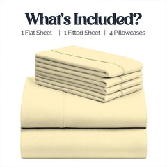 6-Piece 1600 Series Bed Sheet Set – Super Soft 90 GSM Microfiber Polyester Bedding, Lightweight Easy-Care Decorative Sheets for Primary & Guest Bedroom