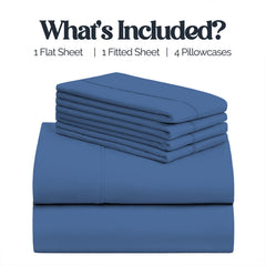 6-Piece 1600 Series Bed Sheet Set – Super Soft 90 GSM Microfiber Polyester Bedding, Lightweight Easy-Care Decorative Sheets for Primary & Guest Bedroom