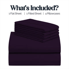 6-Piece 1600 Series Bed Sheet Set – Super Soft 90 GSM Microfiber Polyester Bedding, Lightweight Easy-Care Decorative Sheets for Primary & Guest Bedroom