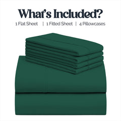 6-Piece 1600 Series Bed Sheet Set – Super Soft 90 GSM Microfiber Polyester Bedding, Lightweight Easy-Care Decorative Sheets for Primary & Guest Bedroom