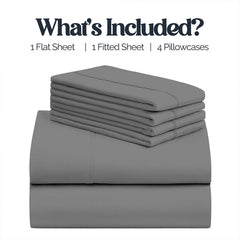 6-Piece 1600 Series Bed Sheet Set – Super Soft 90 GSM Microfiber Polyester Bedding, Lightweight Easy-Care Decorative Sheets for Primary & Guest Bedroom