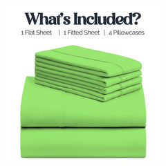 6-Piece 1600 Series Bed Sheet Set – Super Soft 90 GSM Microfiber Polyester Bedding, Lightweight Easy-Care Decorative Sheets for Primary & Guest Bedroom