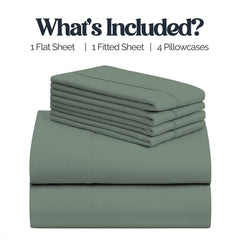 6-Piece 1600 Series Bed Sheet Set – Super Soft 90 GSM Microfiber Polyester Bedding, Lightweight Easy-Care Decorative Sheets for Primary & Guest Bedroom