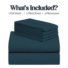 6-Piece 1600 Series Bed Sheet Set – Super Soft 90 GSM Microfiber Polyester Bedding, Lightweight Easy-Care Decorative Sheets for Primary & Guest Bedroom