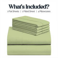 6-Piece 1600 Series Bed Sheet Set – Super Soft 90 GSM Microfiber Polyester Bedding, Lightweight Easy-Care Decorative Sheets for Primary & Guest Bedroom