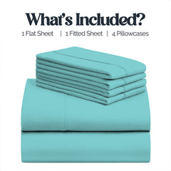 6-Piece 1600 Series Bed Sheet Set – Super Soft 90 GSM Microfiber Polyester Bedding, Lightweight Easy-Care Decorative Sheets for Primary & Guest Bedroom