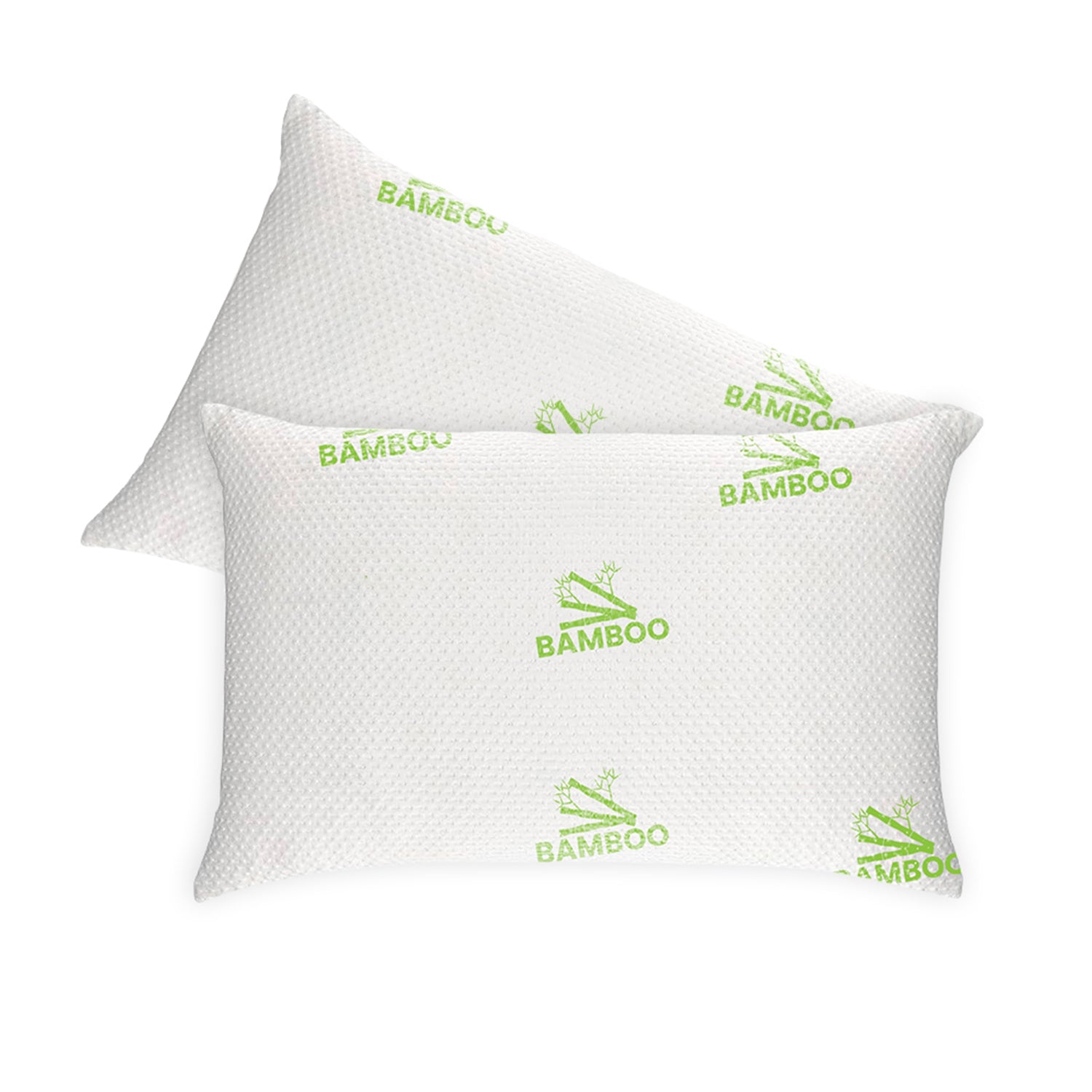 2-Pack: Bamboo Memory Foam Cooling Hypoallergenic Pillows - Back, Stomach, Side Sleeper Firm