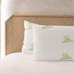 2-Pack: Bamboo Memory Foam Cooling Hypoallergenic Pillows - Back, Stomach, Side Sleeper Firm