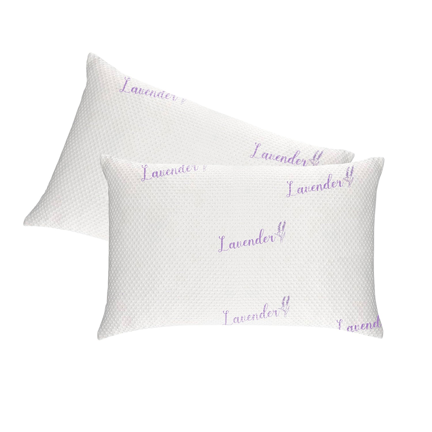 2-Pack: Soothing Lavender Infused Zen Memory Foam Cooling Pillows with Neck, Shoulder and Back Support - Relaxing for Side, Back, Stomach Sleepers