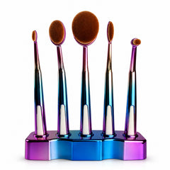 5-Piece Kabuki Makeup Brush Set, Synthetic Face & Eye Blending Brushes
