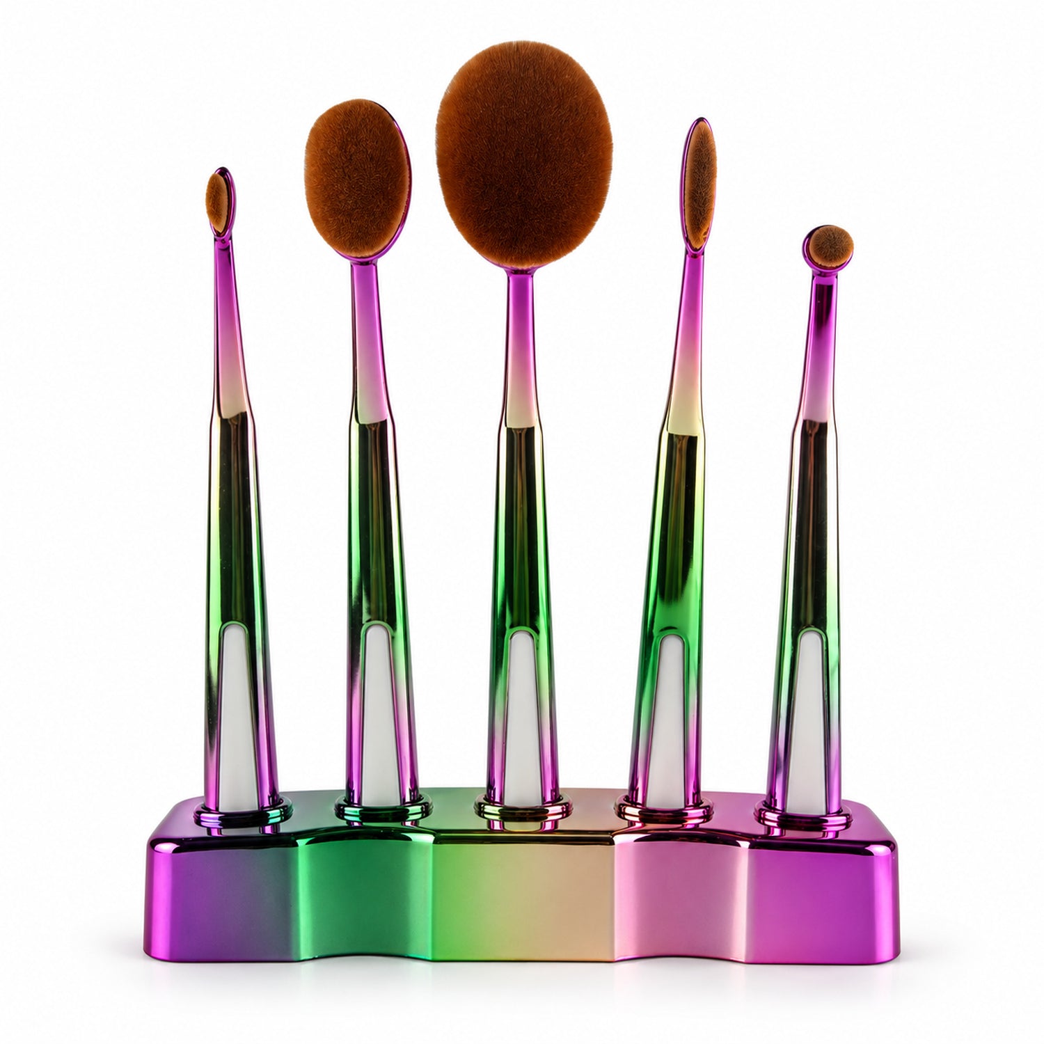 5-Piece Kabuki Makeup Brush Set, Synthetic Face & Eye Blending Brushes