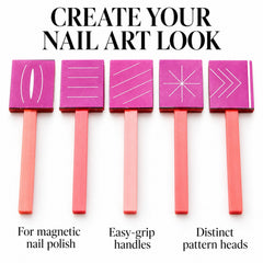 5-Piece Magnetic Nail Art Wand Set for Magnetic Polish, 1 or 2 Sets