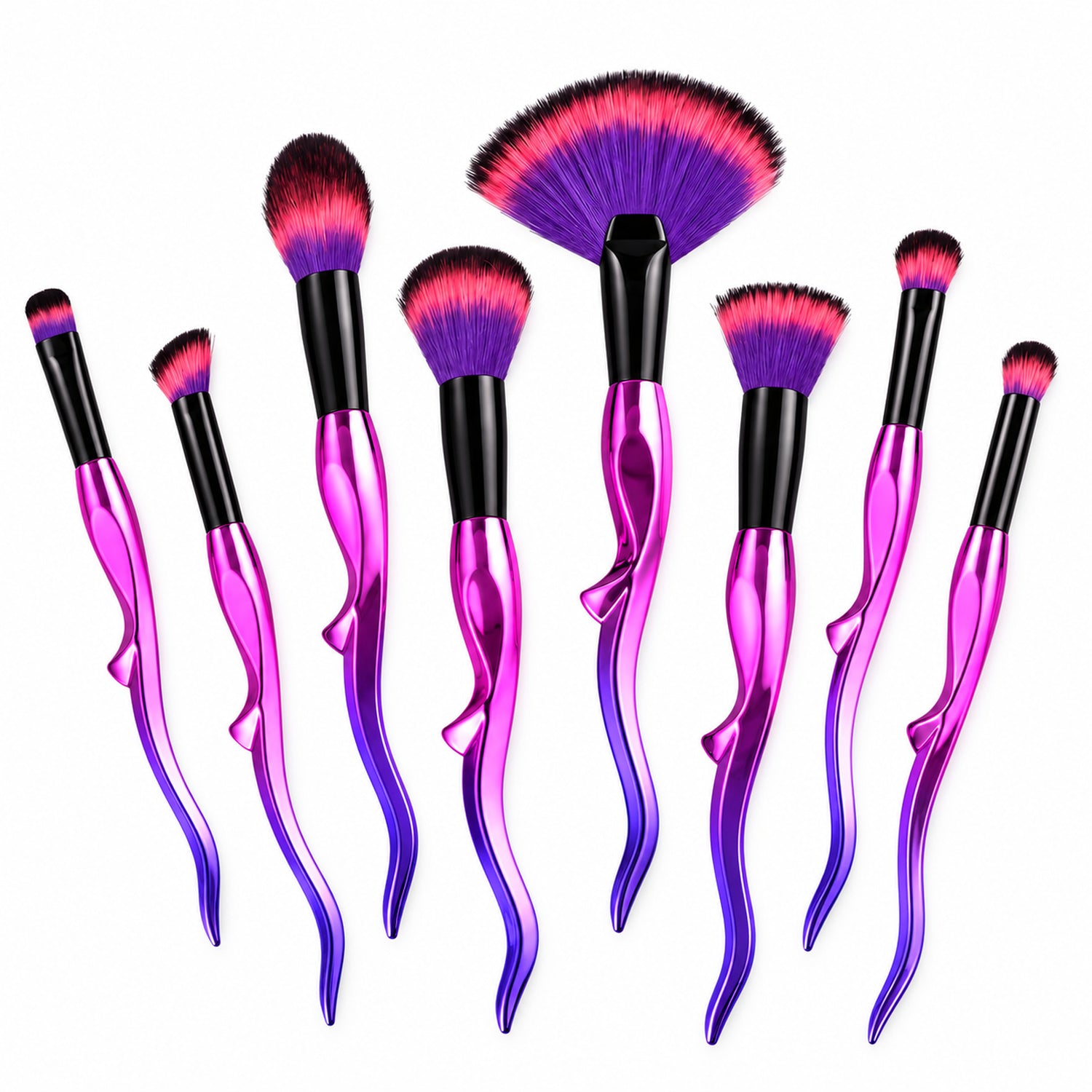 8-Piece Makeup Brush Set, Face, Eyeshadow & Concealer Brushes, Pink or Purple