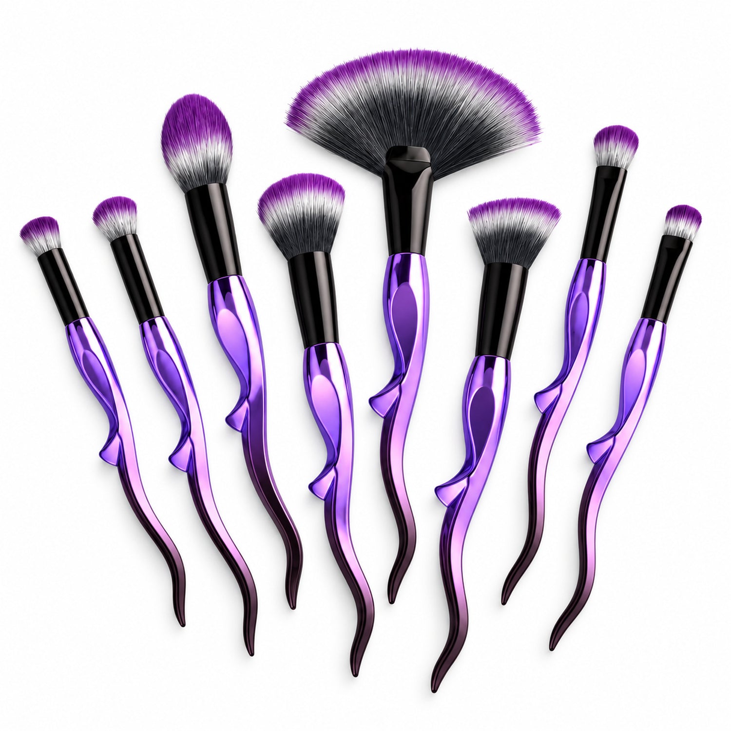 8-Piece Makeup Brush Set, Face, Eyeshadow & Concealer Brushes, Pink or Purple