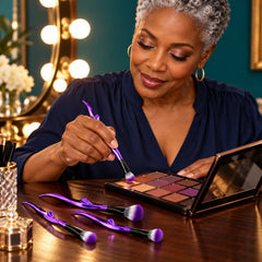 8-Piece Makeup Brush Set, Face, Eyeshadow & Concealer Brushes, Pink or Purple