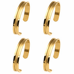 4-Pack Hair Tie Holder Bracelets, Stainless Steel Bangle Organizers, Black or Gold