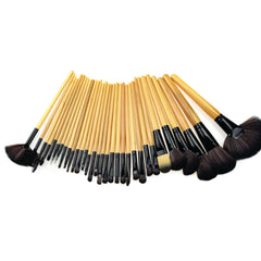 32-Piece Makeup Brush Set with Travel Case, Synthetic Face & Eye Brushes, Wood Handles