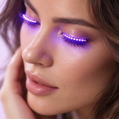 LED Light-Up Eyelashes, Reusable Party & Costume Lashes with 7 Lighting Modes