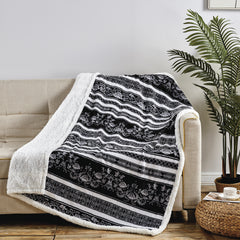 2-Pack Ultra Soft Microplush Sherpa Throw Blankets – 50 x 60 Inch Lightweight Fleece Blankets for Couch, Sofa & Bed, Warm Cozy Printed Decorative Throws, Machine Washable All-Season Blankets