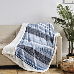 2-Pack Ultra Soft Microplush Sherpa Throw Blankets – 50 x 60 Inch Lightweight Fleece Blankets for Couch, Sofa & Bed, Warm Cozy Printed Decorative Throws, Machine Washable All-Season Blankets