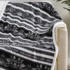 Cozy Aesthetic: Printed Sherpa Throw Blanket – Ultra Soft Microplush 50" x 60" – Lightweight Fleece for Couch, Bed, Dorm & Travel – Machine Washable