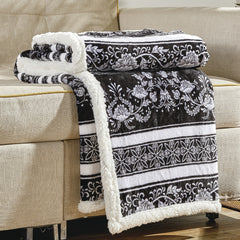 Cozy Aesthetic: Printed Sherpa Throw Blanket – Ultra Soft Microplush 50" x 60" – Lightweight Fleece for Couch, Bed, Dorm & Travel – Machine Washable