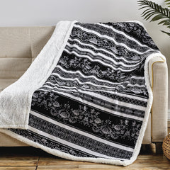 Cozy Aesthetic: Printed Sherpa Throw Blanket – Ultra Soft Microplush 50" x 60" – Lightweight Fleece for Couch, Bed, Dorm & Travel – Machine Washable