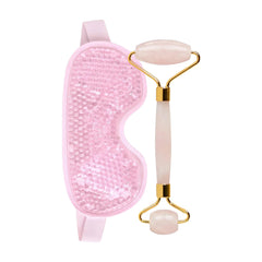 2-Piece: Cooling Beads Eye Mask & Jade Facial Roller Skincare Set