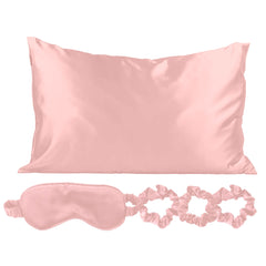 Silky Satin Cozy Comfortable Blush Sleep Set for Peaceful Sleep and Healthy Skin (5-Piece)