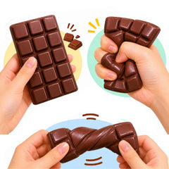 Chocolate Bar Squishy Toy – Soft Slow-Rising PU Foam Sensory Fidget, Food-Inspired Portable Squeeze Toy for Desk, Travel, Party Favors & Novelty Gifts