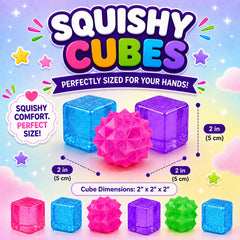 3-Pack: Squishy Squeeze Toys Set – Soft Fidget Sensory Toys, Assorted Slow-Rising Stress Relief Squeeze Toys, Mystery Surprise Fun Set for Party Favors, Classroom Rewards, Gifts & Everyday Play