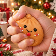 Christmas Dumpling Squishy Toy – Soft Slow-Rising Holiday Sensory Fidget, Cute Portable Squeeze Toy for Desk, Travel, Stocking Stuffers, Secret Santa Gifts & Party Favors, Ages 3+
