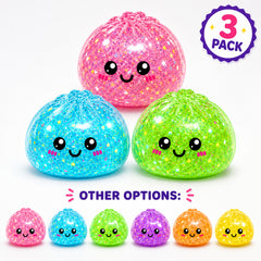 3-Pack: Squishy Squeeze Toys Set – Soft Fidget Sensory Toys, Assorted Slow-Rising Stress Relief Squeeze Toys, Mystery Surprise Fun Set for Party Favors, Classroom Rewards, Gifts & Everyday Play