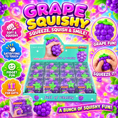 Grape Squishy Toy – Soft Quick-Rebound Fruit Sensory Fidget, Handheld Squeeze Toy for Desk, Travel, Party Favors, Birthday Gifts & Squishy Collections