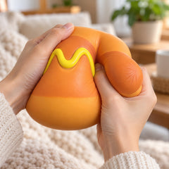 Jumbo Hot Dog Slow-Rebound Squishy Toy – Soft Stretchy TPR Food Sensory Fidget with Bun and Condiment Details, Oversized Squeeze Toy for Desk & Novelty Gifts