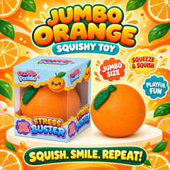Orange Fast-Rebound Squishy Toy – Soft Elastic TPR Fruit Sensory Fidget, Compact Handheld Citrus Squeeze Toy for Desk, Party Favors & Novelty Gifts