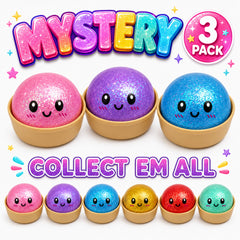 3-Pack: Squishy Squeeze Toys Set – Soft Fidget Sensory Toys, Assorted Slow-Rising Stress Relief Squeeze Toys, Mystery Surprise Fun Set for Party Favors, Classroom Rewards, Gifts & Everyday Play