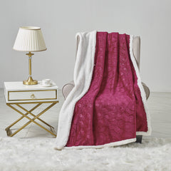 2-Pack Ultra Soft Embossed Sherpa Plush Throw Blankets – 50 x 60 Inch Lightweight Fleece Blankets with Cozy Sherpa Backing, Warm Decorative Throws for Couch, Sofa & Bed, Machine Washable All-Season Blankets