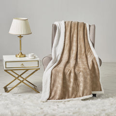 2-Pack Ultra Soft Embossed Sherpa Plush Throw Blankets – 50 x 60 Inch Lightweight Fleece Blankets with Cozy Sherpa Backing, Warm Decorative Throws for Couch, Sofa & Bed, Machine Washable All-Season Blankets